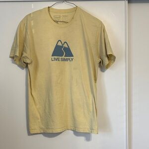 Patagonia Yellow Tee with Blue Graphic
